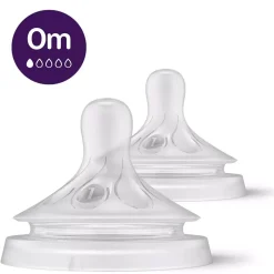 Nipples + Bottle Accessories-Philips Avent Natural Nipple - Flow 1 0m