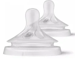 Nipples + Bottle Accessories-Philips Avent Natural Nipple - Flow 2 0m+