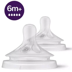 Nipples + Bottle Accessories-Philips Avent Natural Nipple - Flow 5 6m+