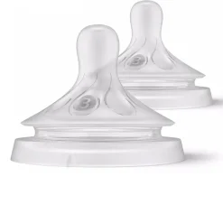 Nipples + Bottle Accessories-Philips Avent Natural Nipple - Flow 3 1m+
