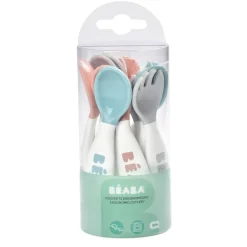 Kids Utensils|Toddler Training Utensils-Beaba 2nd Stage Cutlery (Set of 10)