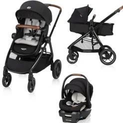 Soft Soles|Perforated Sneakers-Maxi-Cosi New Generation Zelia Luxe 5-in-1 Modular Travel System - Onyx Sand