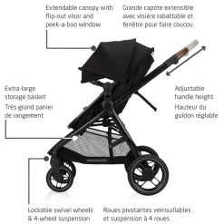 Soft Soles|Perforated Sneakers-Maxi-Cosi New Generation Zelia Luxe 5-in-1 Modular Travel System - Onyx Sand
