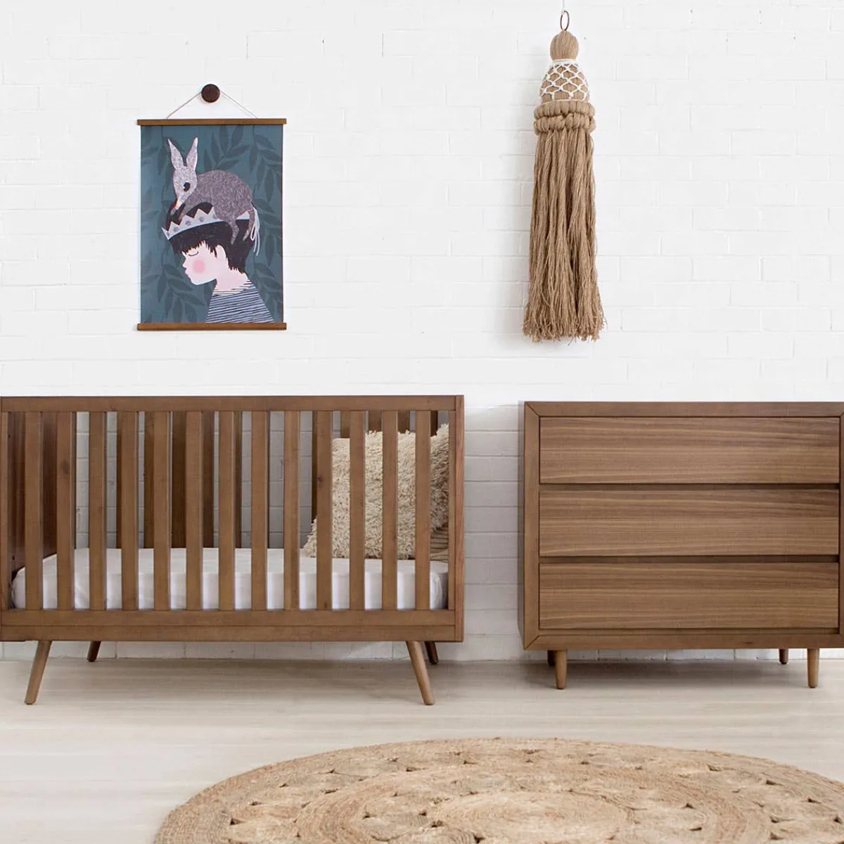 Convertible Cribs-Ubabub Nifty Timber 3-in-1 Crib