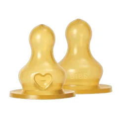 Nipples + Bottle Accessories-Bibs Nipples Round (2 Pack)