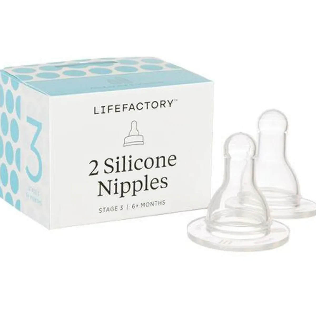Nipples + Bottle Accessories-Lifefactory Nipples Stage 3 (2 Pack)