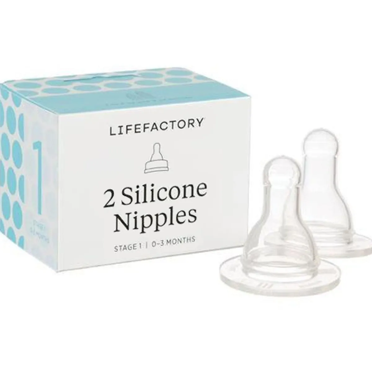 Nipples + Bottle Accessories-Lifefactory Nipples Stage 1 (2 Pack)