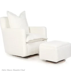 Gliders-Oilo Nola Swivel Glider with Wood Base (Grade D)