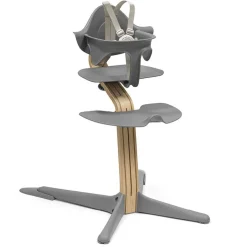 High Chairs & Boosters|Highchairs + Boosters-Stokke Nomi High Chair Bundle (Premium Solid Oak) Grey