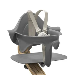 High Chairs & Boosters|Highchairs + Boosters-Stokke Nomi High Chair Bundle (Premium Solid Oak) Grey