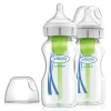 Baby Bottle Sets|Glass Baby Bottles-Dr. Brown's Options+ Wide Neck Glass Bottle (9 oz, 2 Pack)
