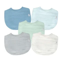 Bibs + Burps-Green Sprouts Organic Cotton Muslin Bibs (5 Pack)