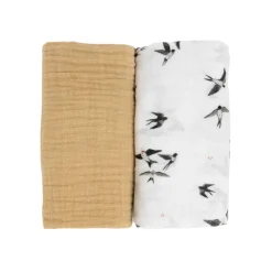 Blankets|Sleep Sacks + Wraps-Little Unicorn Organic Cotton Muslin Swaddle (2 Pack)