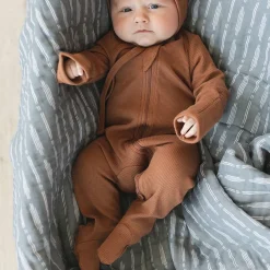 Onesies|Sleepers-Mebie Baby Organic Footed Zipper One-Piece