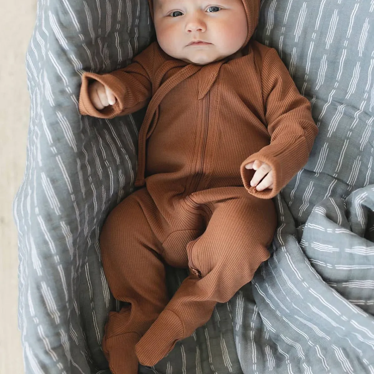 Onesies|Sleepers-Mebie Baby Organic Footed Zipper One-Piece