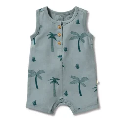 Rompers-Wilson + Frenchy Organic Henley Growsuit