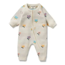 Rompers-Wilson + Frenchy Organic Knitted Jacquard Growsuit