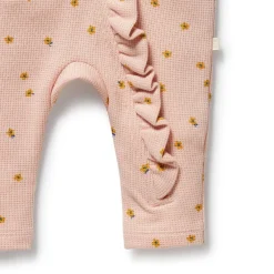 Onesies|Sleepers-Wilson + Frenchy Organic Waffle Ruffle Zipsuit