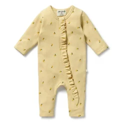 Onesies|Sleepers-Wilson + Frenchy Organic Waffle Ruffle Zipsuit