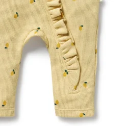 Onesies|Sleepers-Wilson + Frenchy Organic Waffle Ruffle Zipsuit