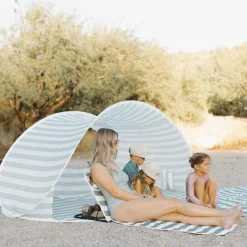 Uv Sun Protection Canopies|Travel Gear-Current Tyed Oversized Beach Pop Up Sage Stripes