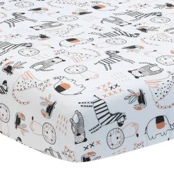 Crib Fitted Sheets-Lambs & Ivy Patchwork Jungle Crib Sheet
