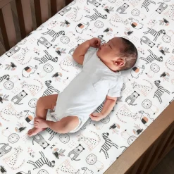 Crib Fitted Sheets-Lambs & Ivy Patchwork Jungle Crib Sheet