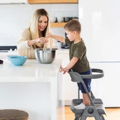 High Chairs & Boosters|Educational Towers-Boon Inc. PIVOT Toddler Tower (Grey)