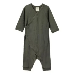 Rompers-Nature Baby Pointelle Kimono Stretch & Grow Romper