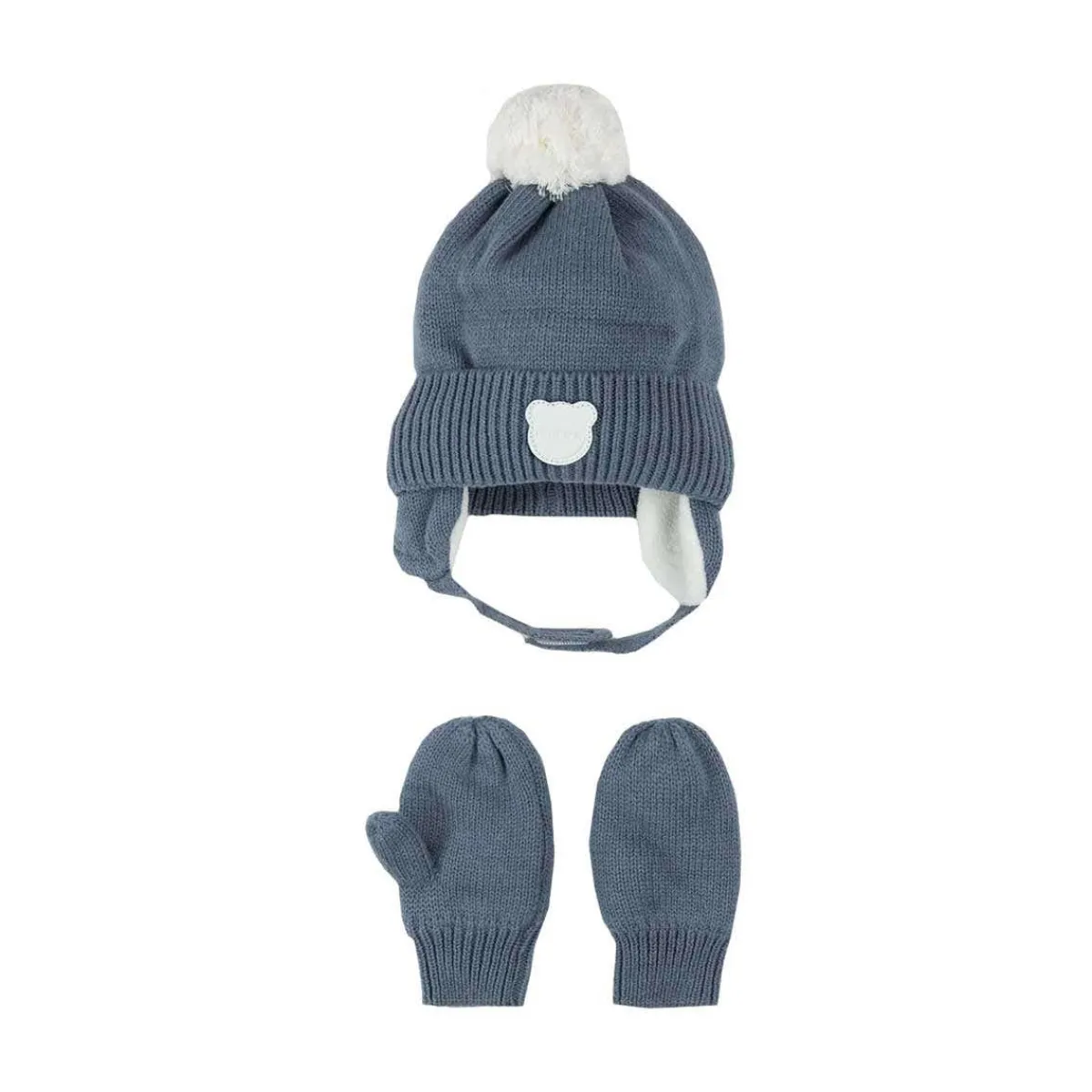 Winter Hats-Petit Lem Pom Pom Hat & Mitten Set