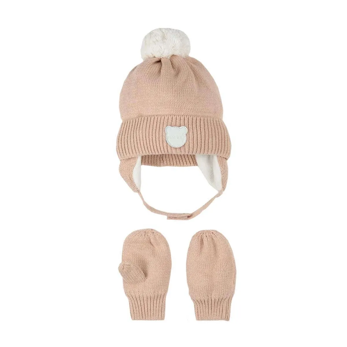 Winter Hats-Petit Lem Pom Pom Hat & Mitten Set
