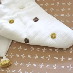 Kids Bedding|Blankets-Crane Baby Pom Pom Quilted Baby Blanket