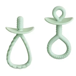 Pacifiers + Clips-Itzy Ritzy Pre-Feeding Teething Set Mint
