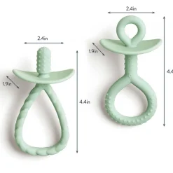 Pacifiers + Clips-Itzy Ritzy Pre-Feeding Teething Set Mint