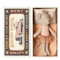Plush Animals-Maileg Princess Mouse Little Sister in Matchbox