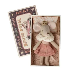Plush Animals-Maileg Princess Mouse Little Sister in Matchbox