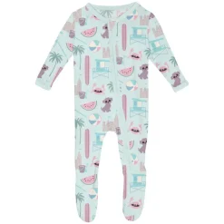 Onesies|Sleepers-KicKee Pants Print Footie with Zipper (Summer Fun)