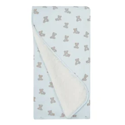 Blankets-Piccolo Bambino Printed Jersey Blanket Lined with Sherpa - Small Print