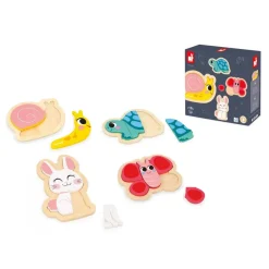 Puzzles|Wooden Toys-Janod 4-Progressive Puzzles