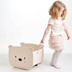 Pull Toys|Wooden Toys-Tender Leaf Toys Pull Along Bear Cart