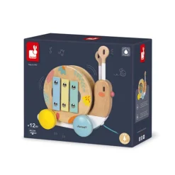 Wooden Toys|Pull Toys-Janod Pull Along Snail