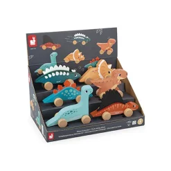 Cars + Trucks|Wooden Toys-Janod Push-Along Dinos