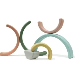 Wooden Toys|Stack + Nest Toys-Wonder & Wise Rainbow Nesting Blocks