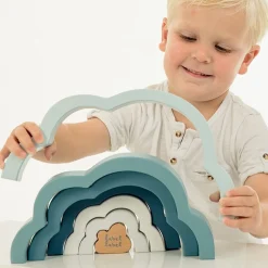 Puzzles|Wooden Toys-Label Label Rainbow Puzzle Cloud Blue