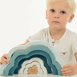Puzzles|Wooden Toys-Label Label Rainbow Puzzle Cloud Blue
