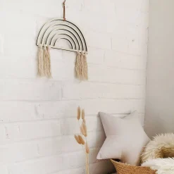 Wall Decor-The Butter Flying Rainbow Wall Decor Natural Macrame