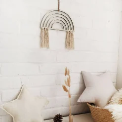 Wall Decor-The Butter Flying Rainbow Wall Decor Natural Macrame