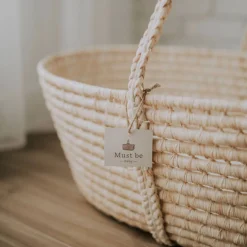 Cradles|Bassinets-MustBeBaby Rattan Basket