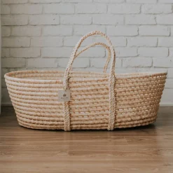 Cradles|Bassinets-MustBeBaby Rattan Basket