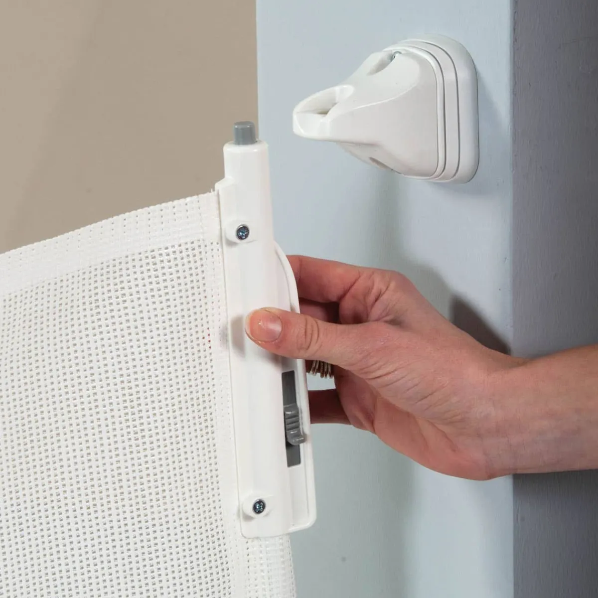 Baby Gates + Babyproofing-KidCo Retractable Safeway Gate - White